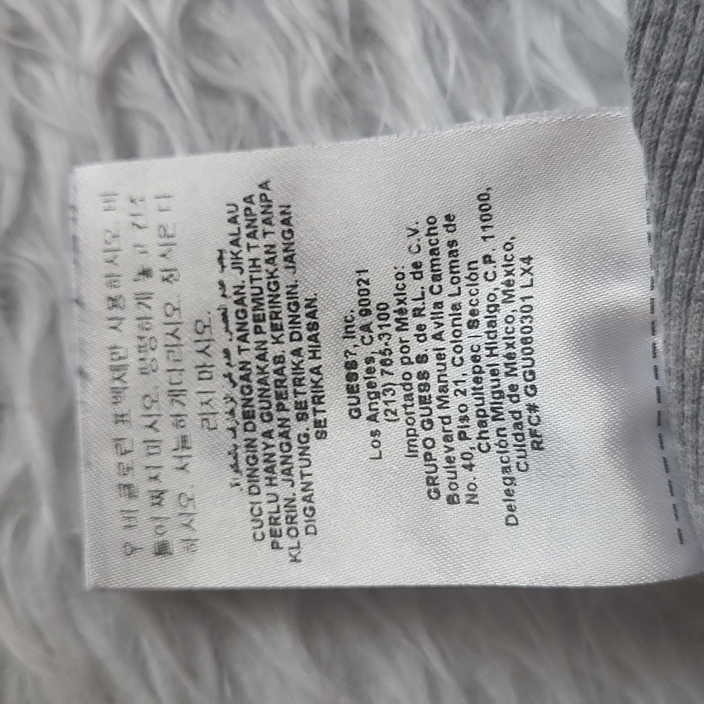 Guess Sequin Y2k shiny grey ribbed Fitted tank top - Picture 8 of 8